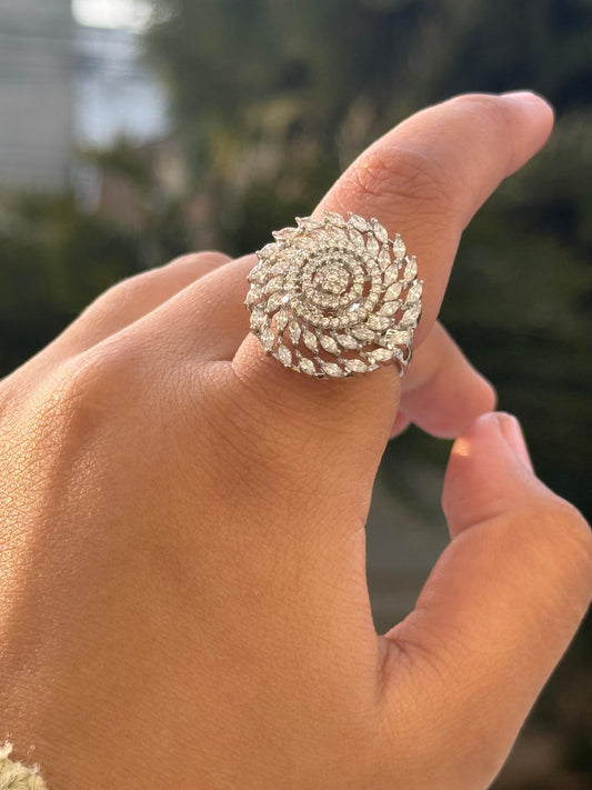 Spiral With cz Ring for woman