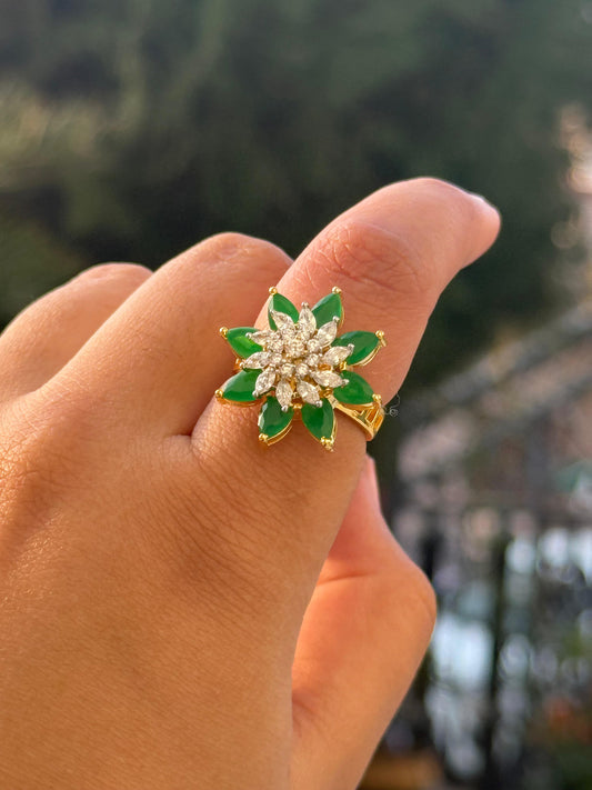 Emerald Cubic Zirconia Ring for woman