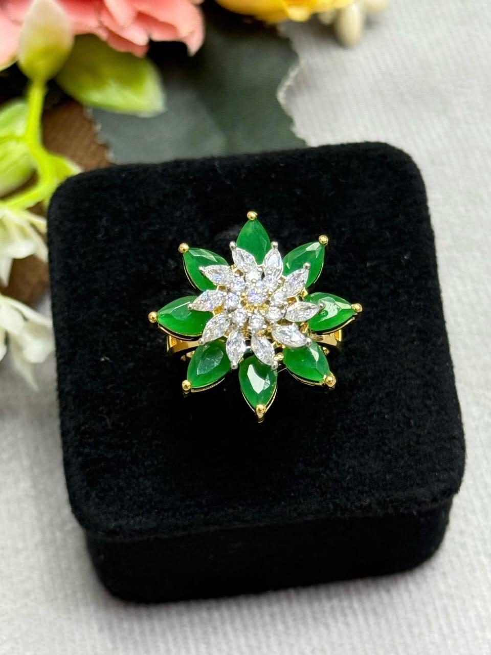 Emerald Cubic Zirconia Ring for woman