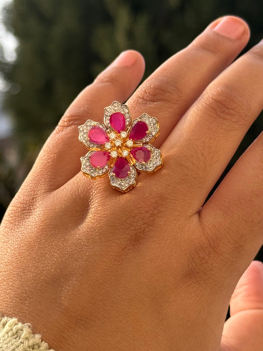 Twinkling Chunky Zircon Ring for woman