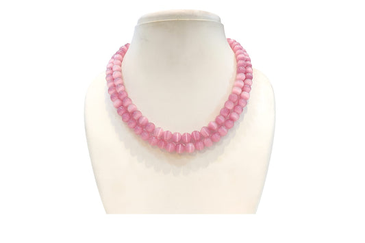 PINK COLOUR MONALISA DOUBLE LAYER BEADS MALA FOR WOMAN