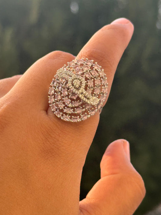 Charming Detailed Amd Studded Zircon Ring for woman