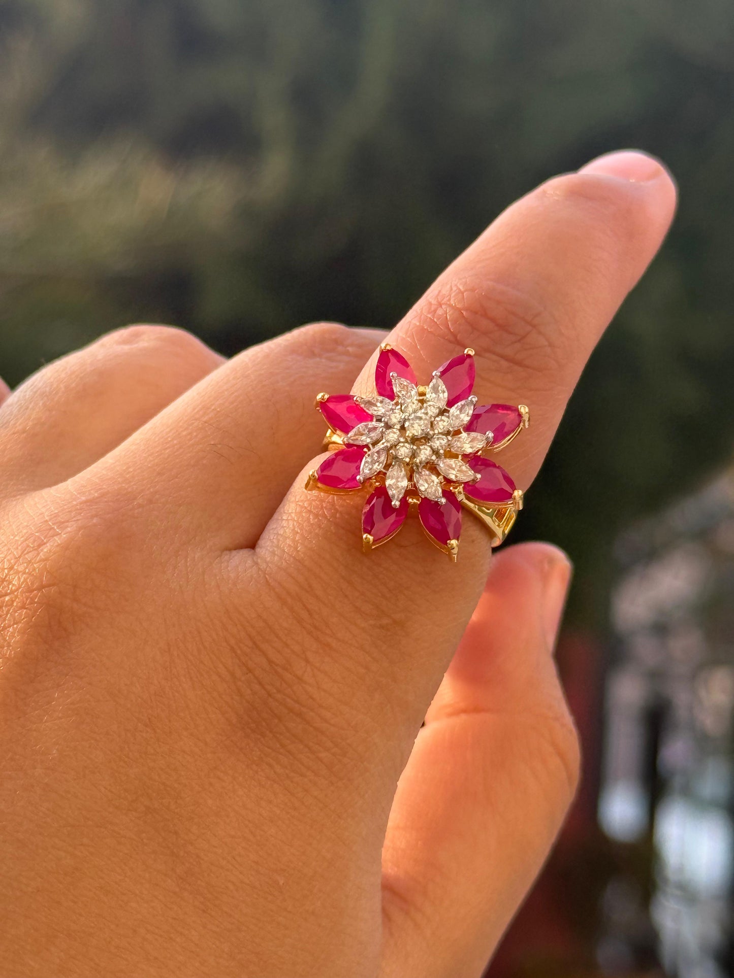 Ruby Cubic Zirconia Ring for woman