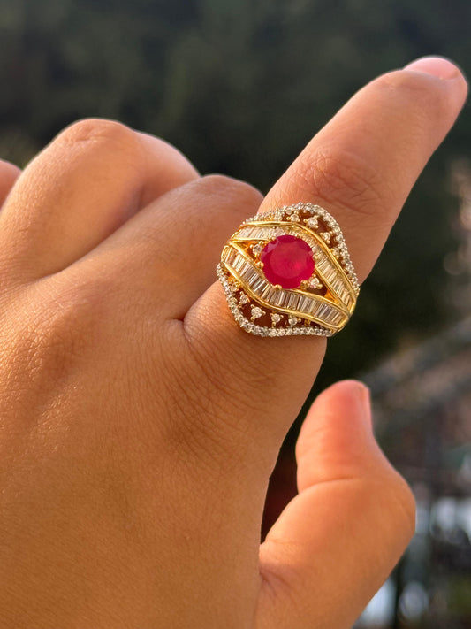 Trendy Zircon Finger Ring for woman