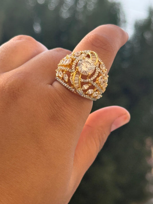 Trendy Zircon Finger Ring for woman