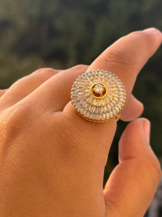 Dual Tone CZ Ring for woman