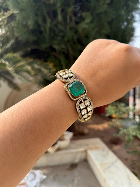 Mossanite with Doublet Stone Bracelet in green for woman