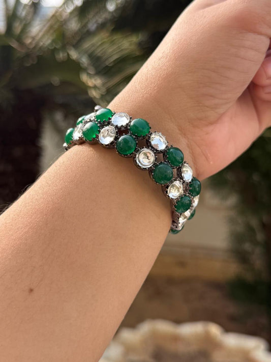 Victorian With Pota Stone Bracelet in green for woman