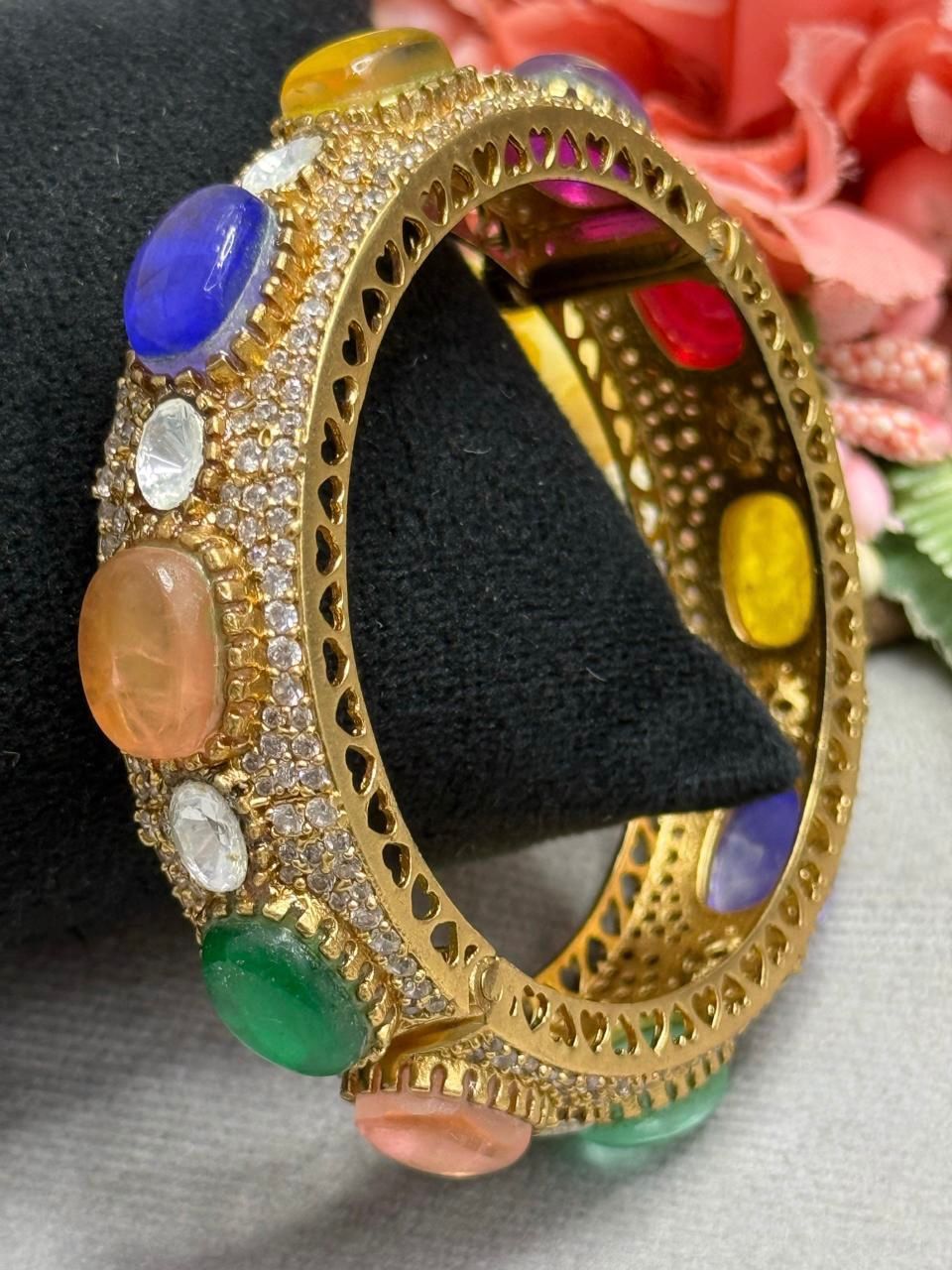 Mossanite With CZ Doublet Stones Bracelet in Multi for woman