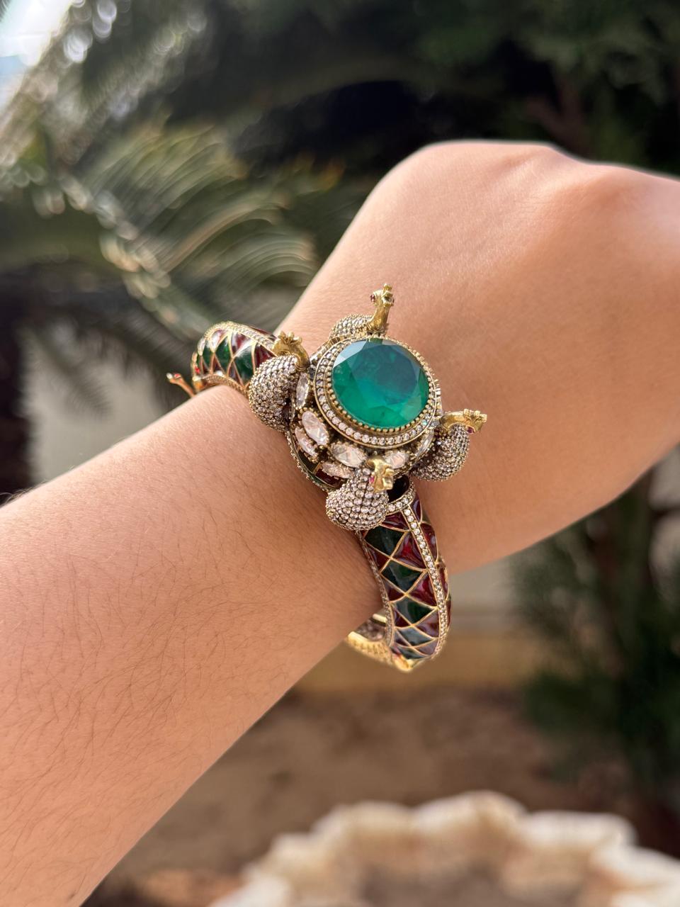Peacock With Mossanite Bracelet in Multi for woman