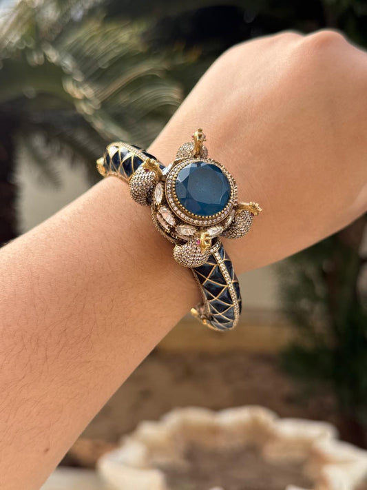 Peacock With Mossanite Bracelet in blue for woman