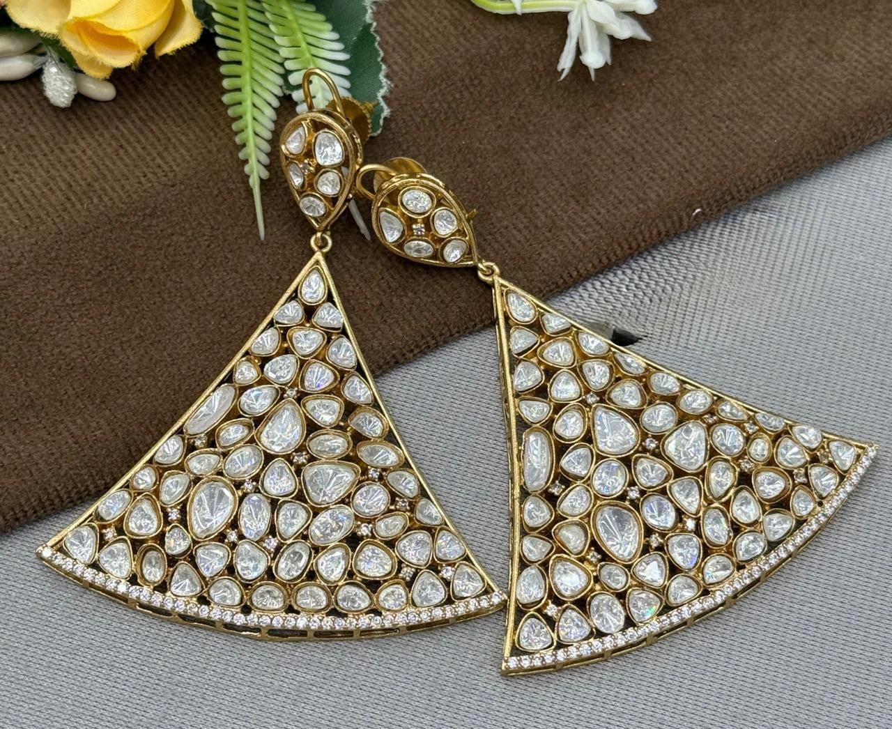 Samosa Polki mossanite Earring for woman