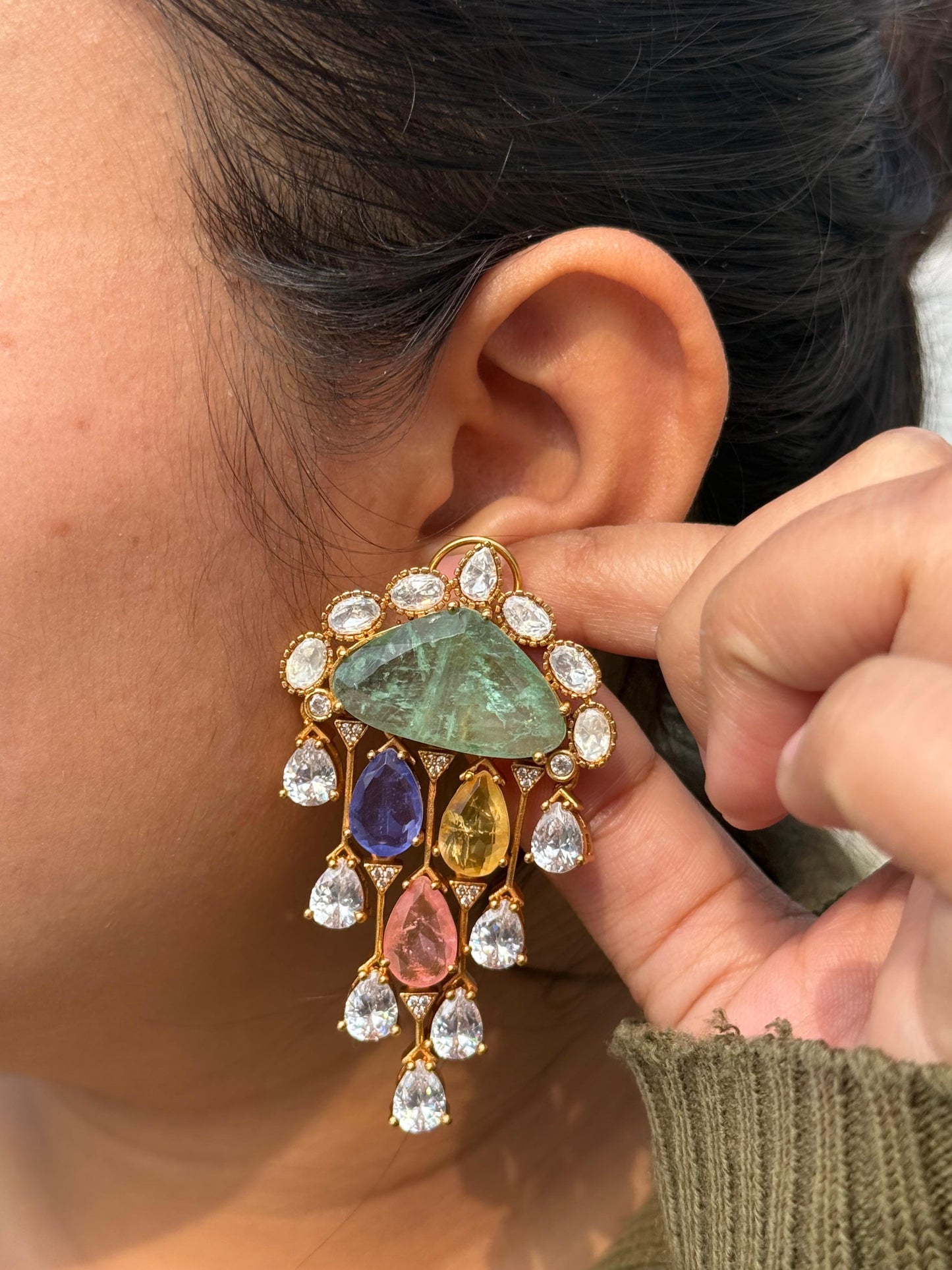 Doublets With Mossanite Earring for woman