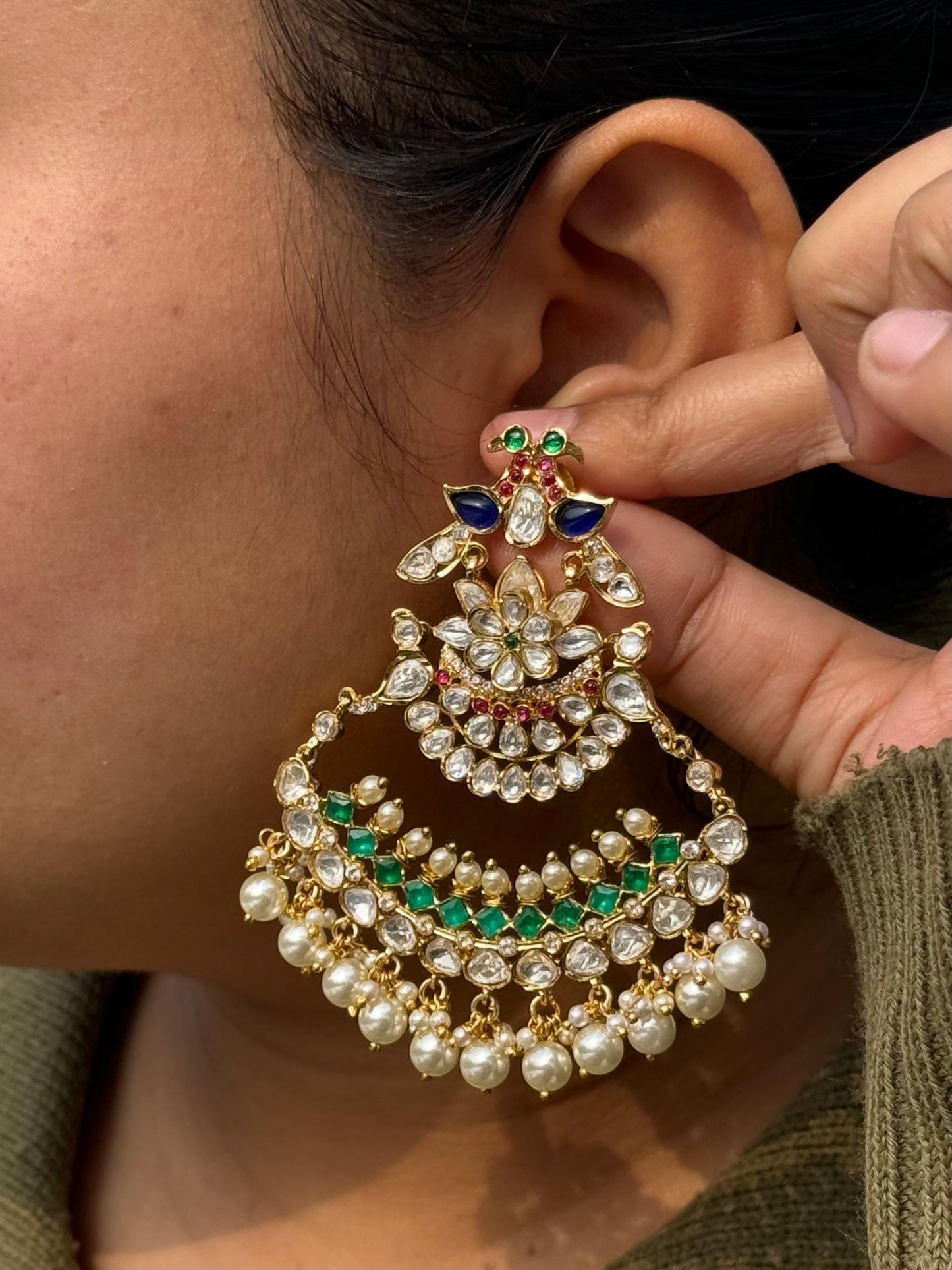 Rajputana Kundan Long Earrings for woman