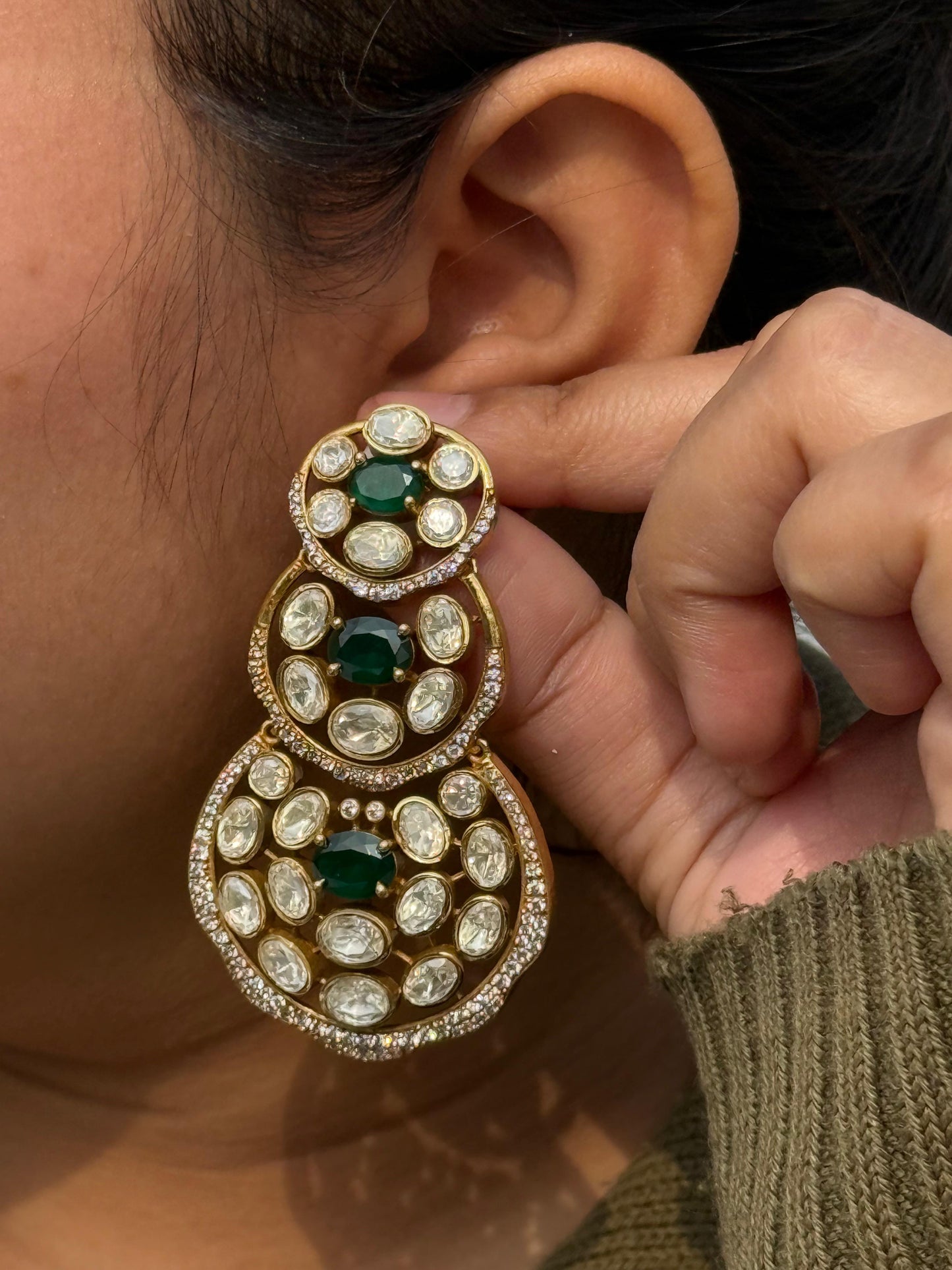 Peeli Polki Doublet Earrings
