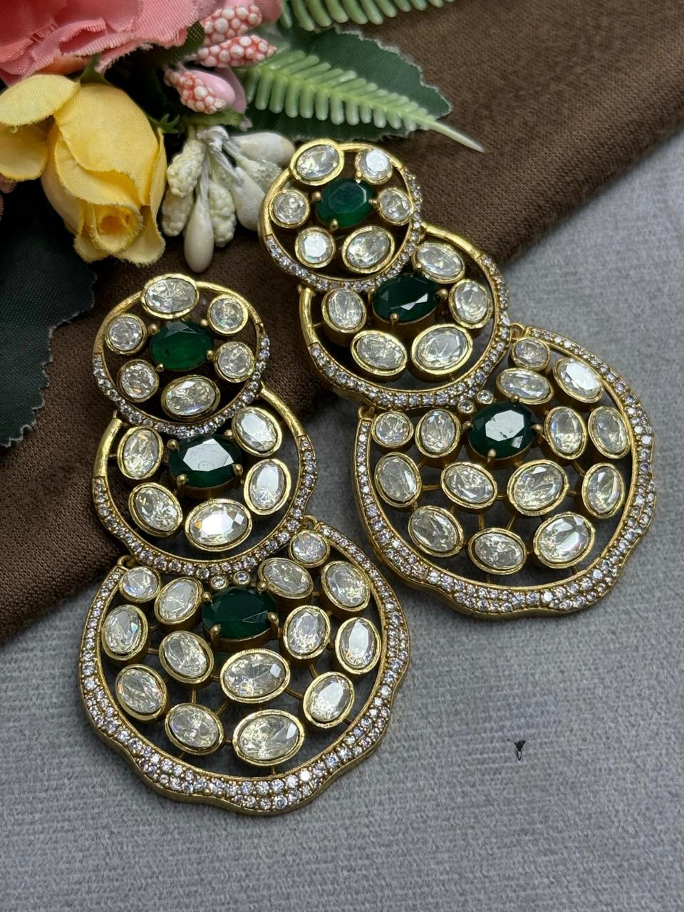 Peeli Polki Doublet Earrings