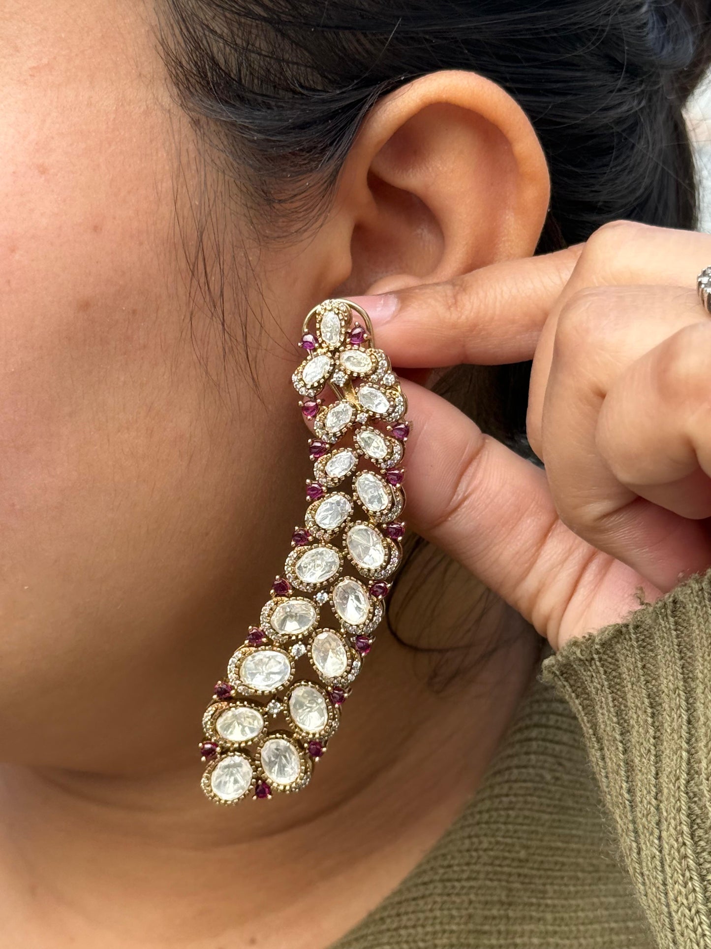 Mossanite CZ Studded Earrings