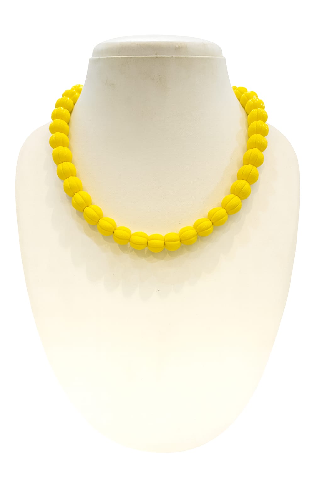 YELLOW PUMPKIN CARVING BEADS LAYER MALA