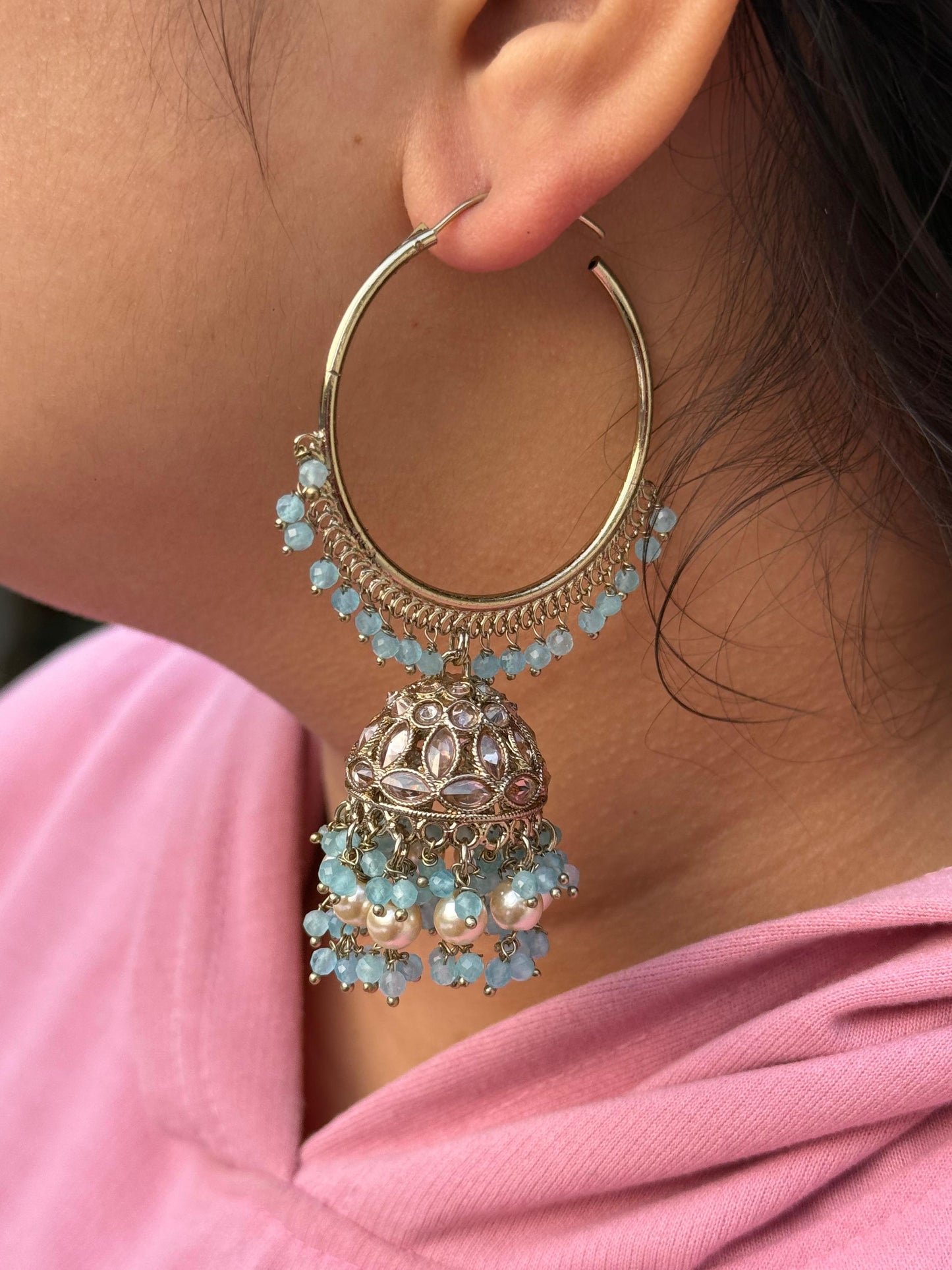 Suhani Gold Plated Kundan Baali In Pearl Drops
