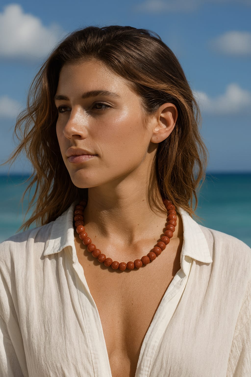 SANDSTONE BEADS MALA FOR WOMEN