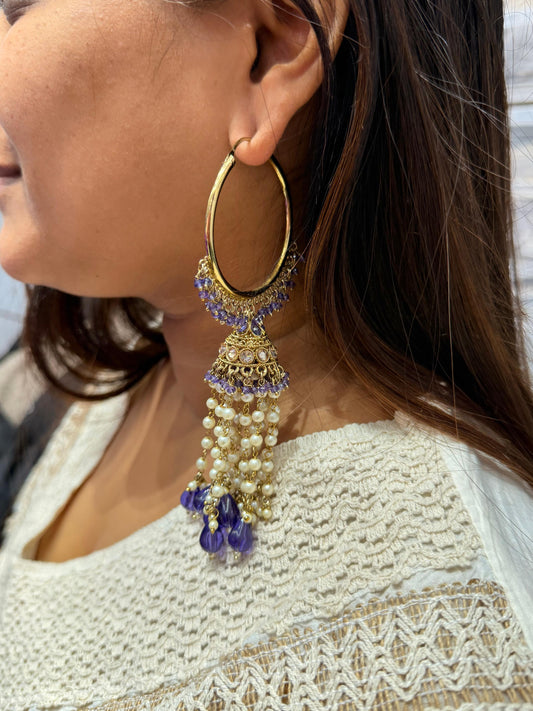 Jiya Beautiful Bali In Amethyst Polki Drop For Women