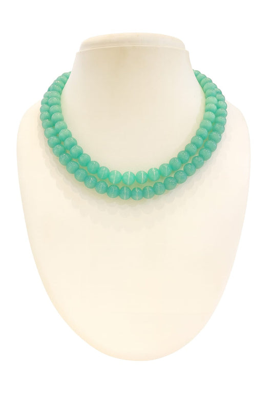 MINT COLOUR MONALISA BEADS DOUBLE LAYER MALA