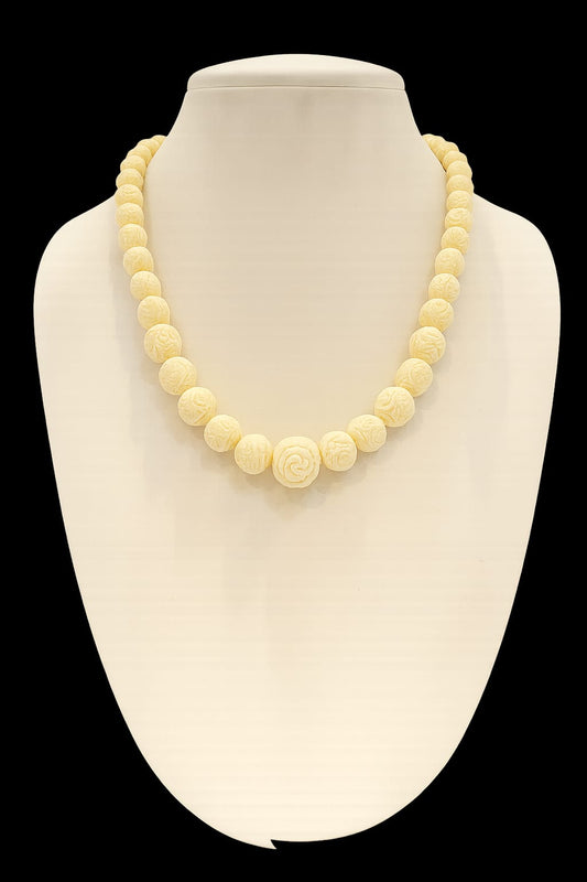 CERAMIC BALLS CARVING BEADS MALA FOR WOMEN