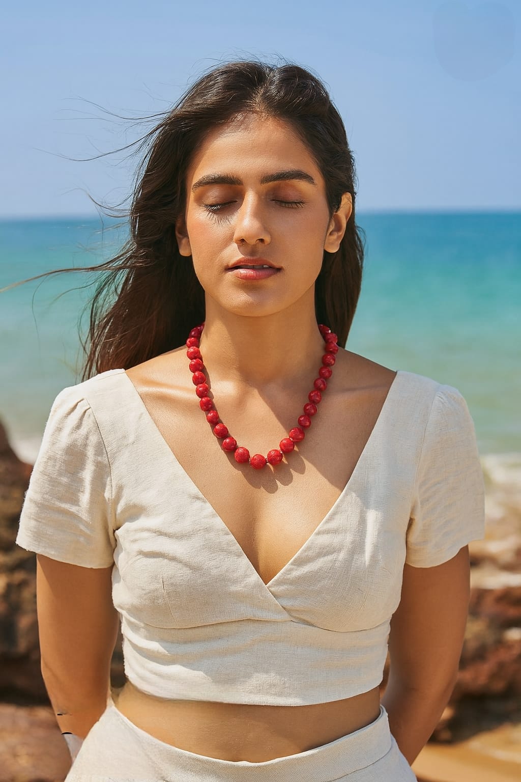 CORALS RED BALL TRENDING MALA FOR WOMEN