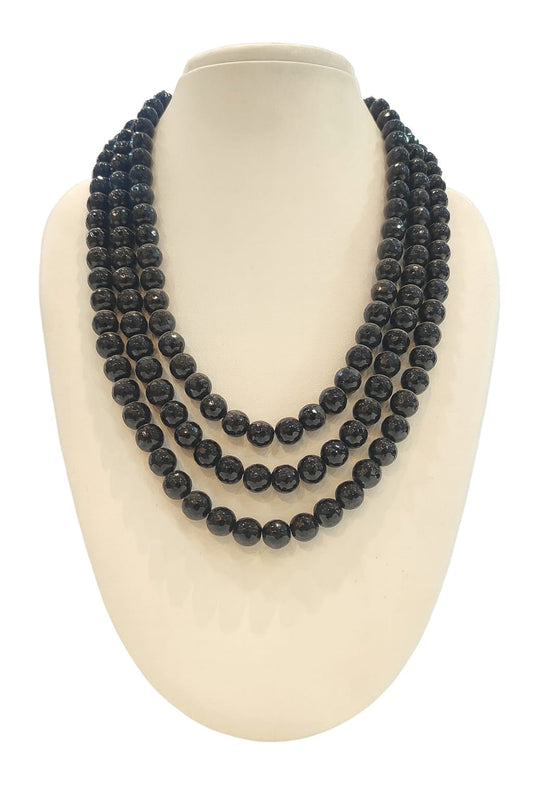 BLACK COLOUR ONYX BEADS MALA FOR WOMEN