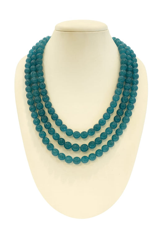 THREE LAYER ONYX BEADS MALA FOR WOMEN