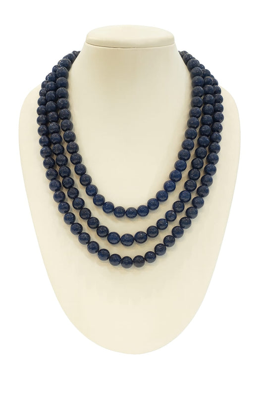 THREE LAYER ONYX BEADS MALA FOR WOMEN