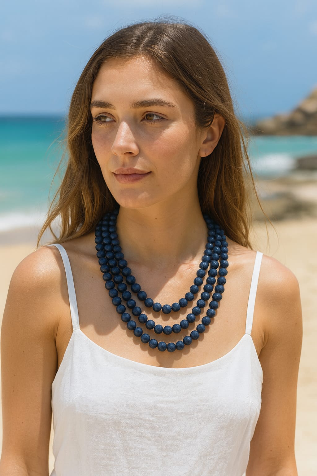 THREE LAYER ONYX BEADS MALA FOR WOMEN