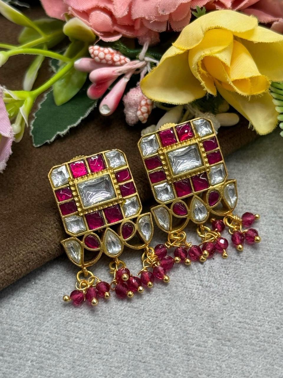 Ruby Jadau Kundan Studs