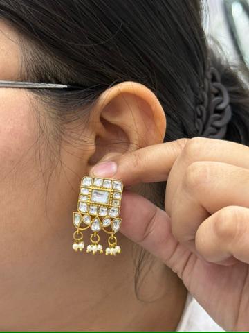 Gold Plated Jadau Kundan Studs