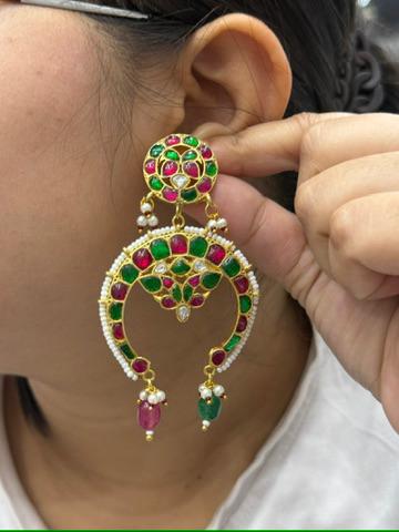 Jadau Multicolored Chandbali Earring