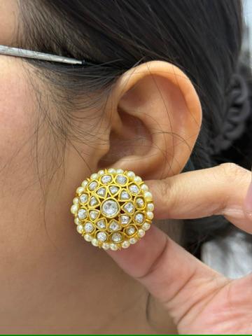 Gold Plated Jadau Kundan Studs