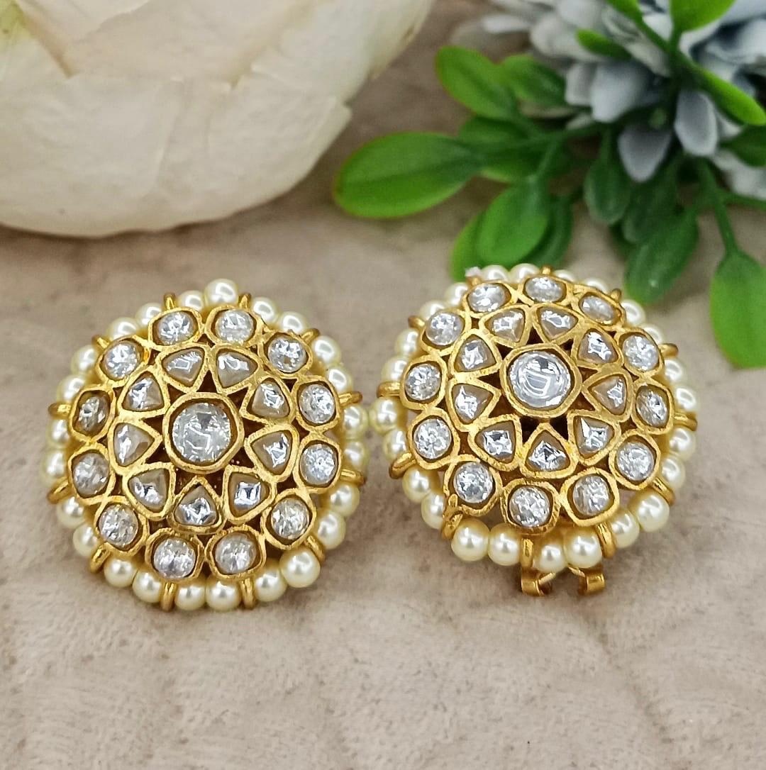 Gold Plated Jadau Kundan Studs