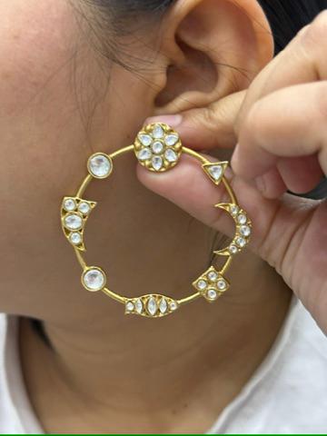 Kundan Hoop Earrings