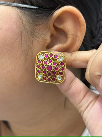 Ruby Gold Plated Studs