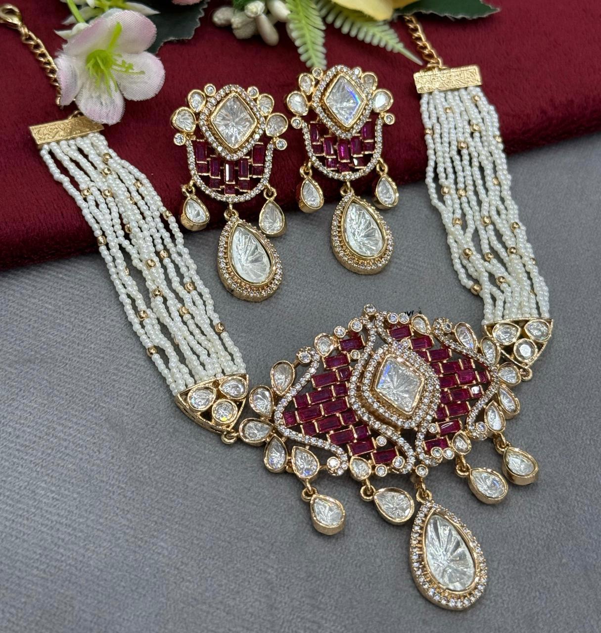 Ruby Polki Gold Plated Choker