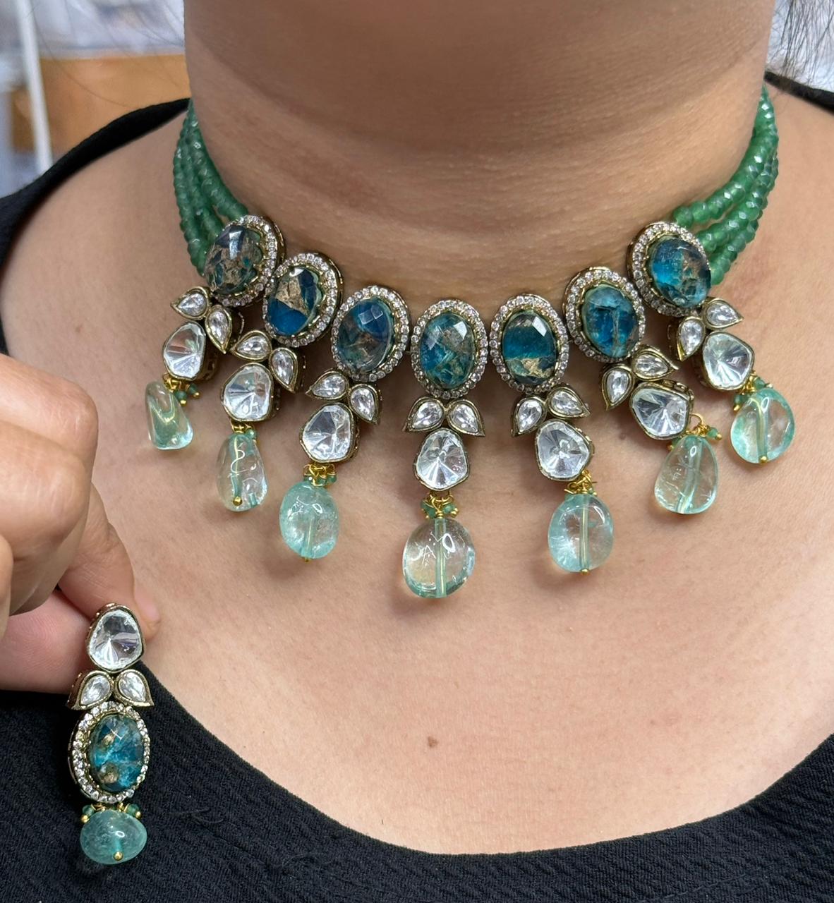 Marbel Necklace in green