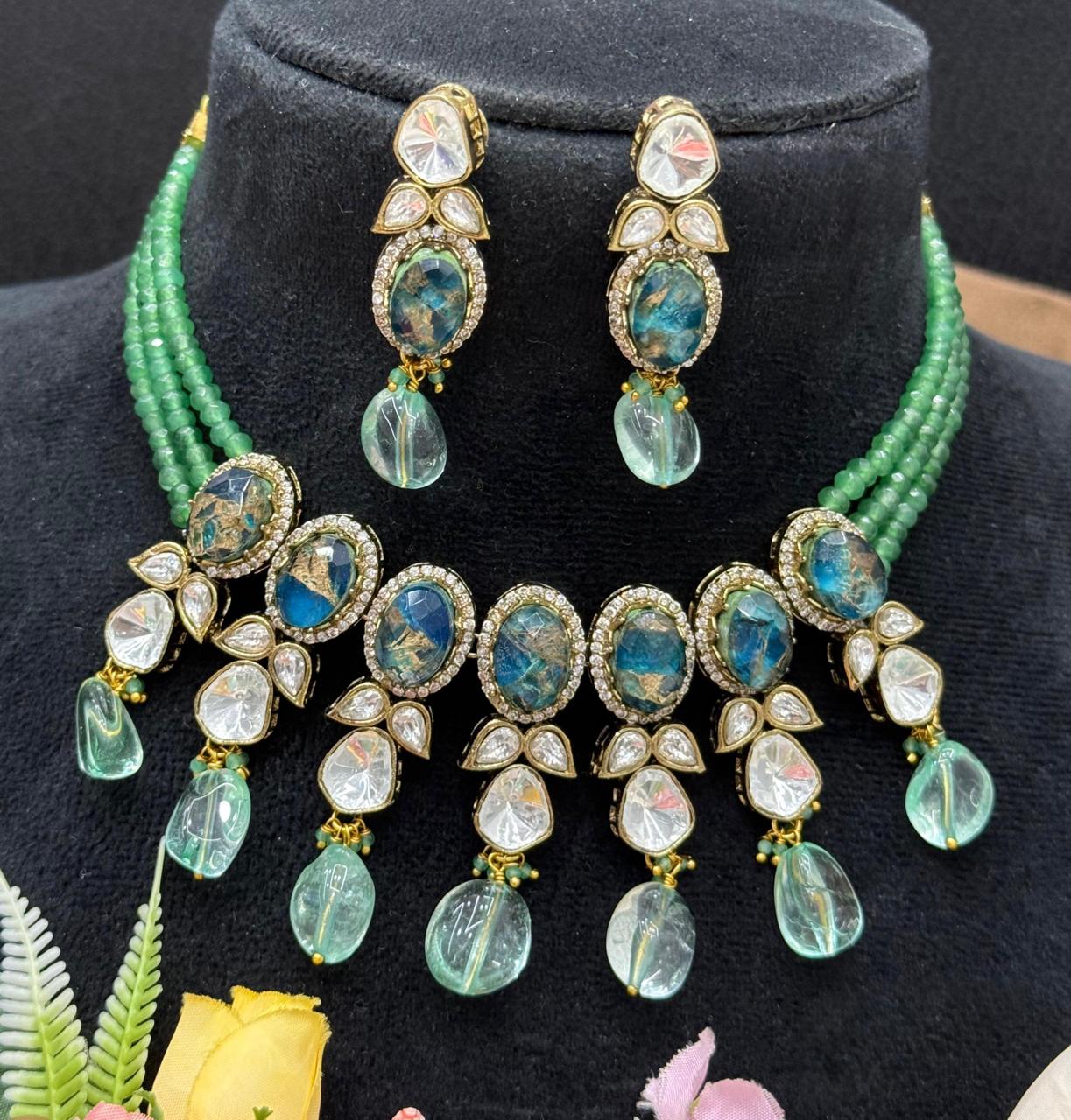 Marbel Necklace in green