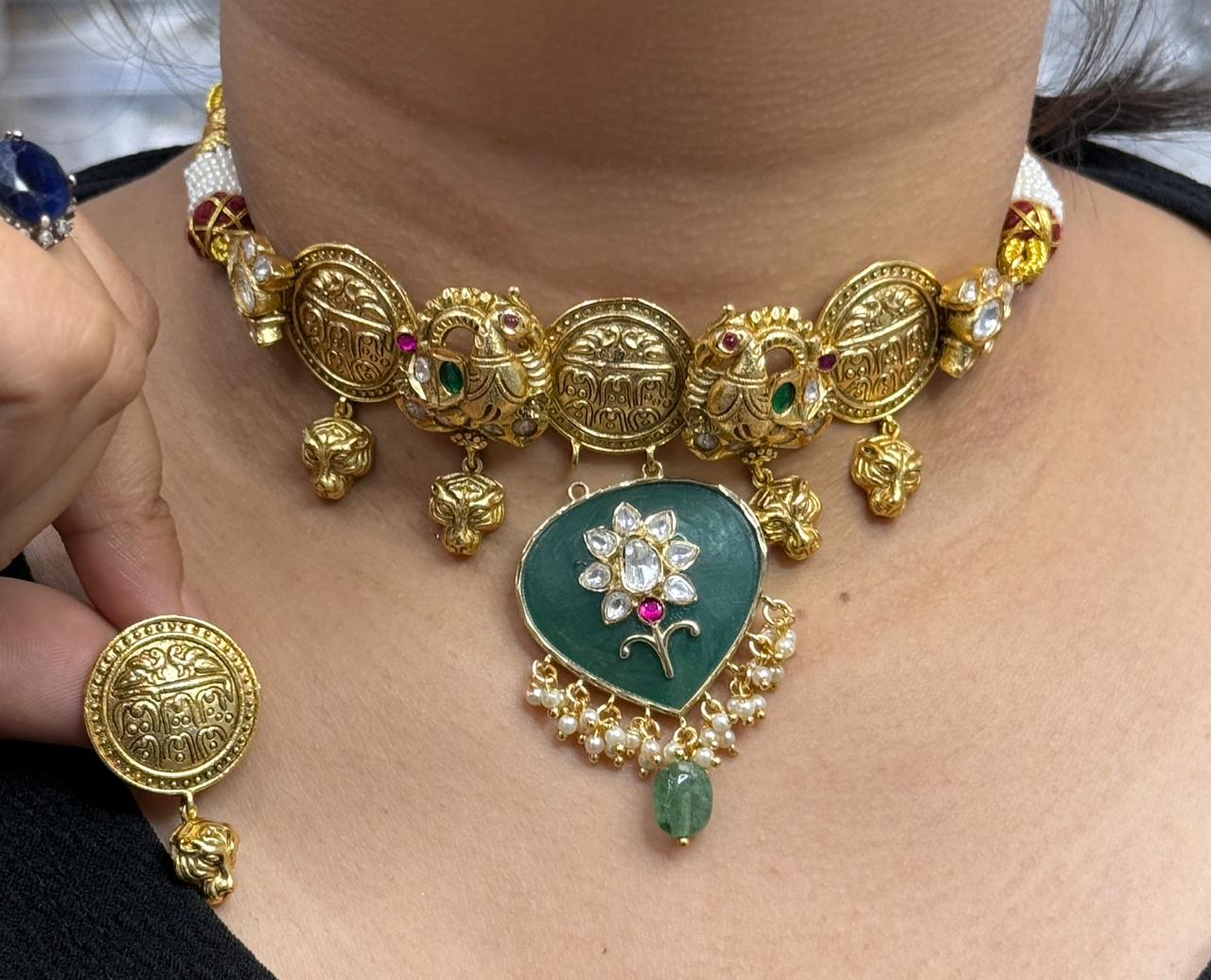 Amarpali Inspired Natural Stone Kundan Choker