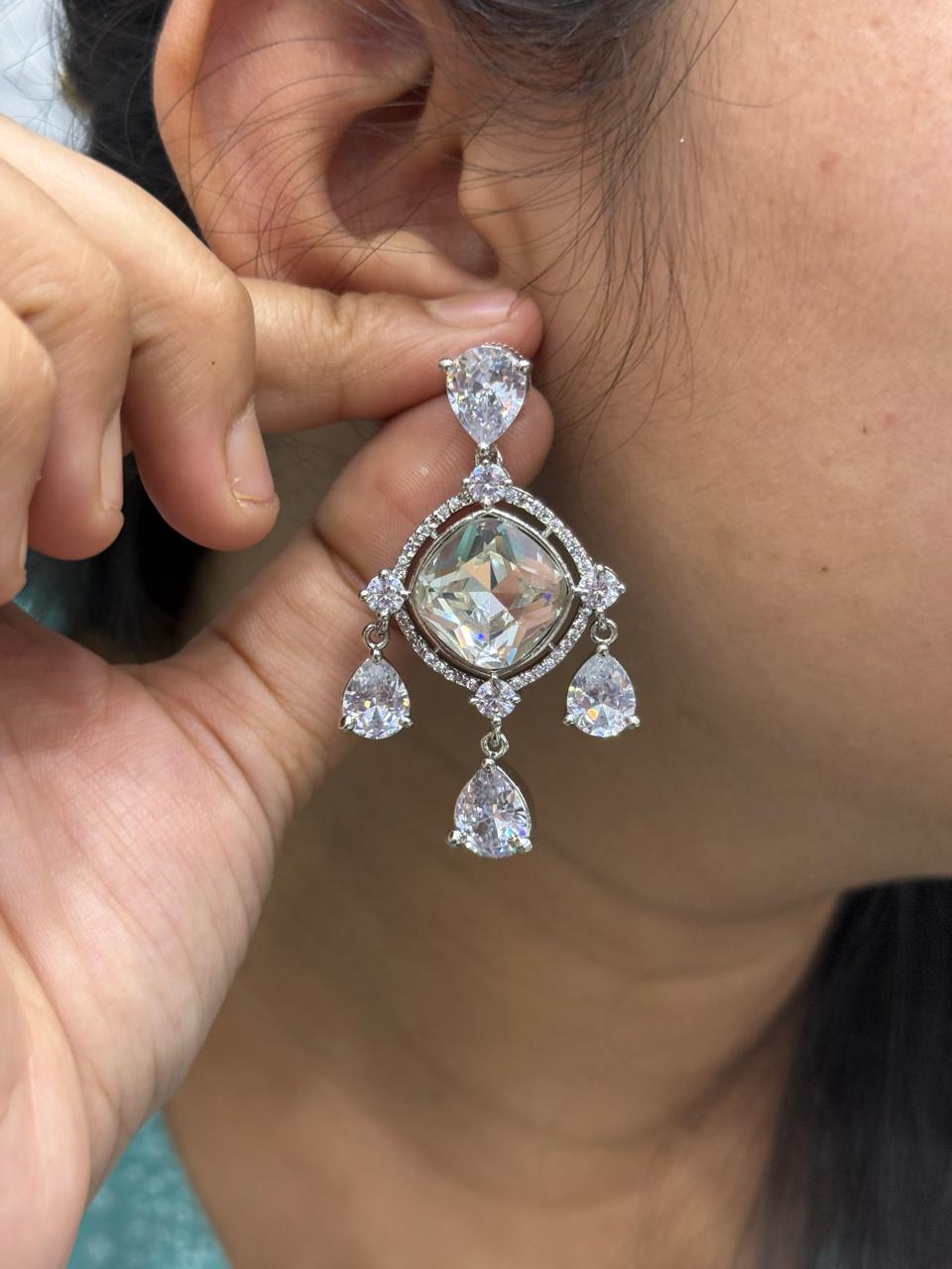 Champagne Doublet CZ Earrings