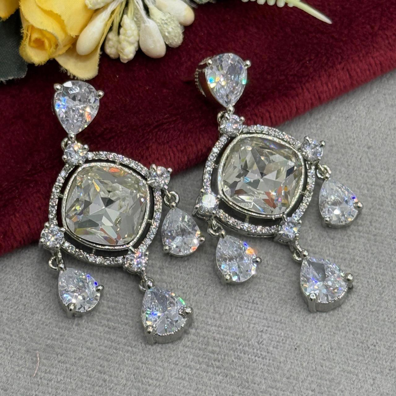 Champagne Doublet CZ Earrings