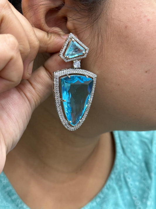 Trendy Turquoise Doublet Earrings