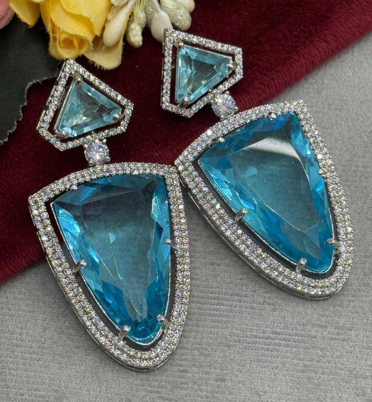 Trendy Turquoise Doublet Earrings