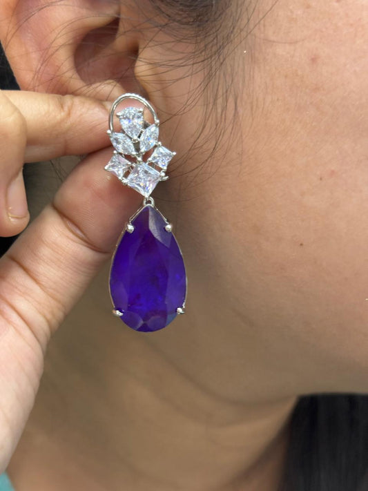 Sia Blue CZ Doublet Earring
