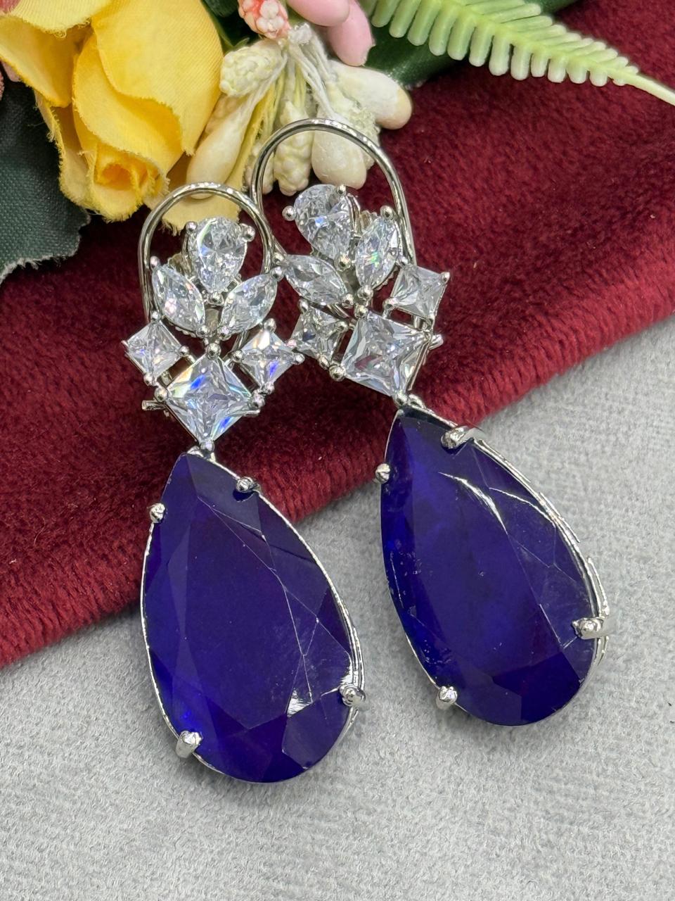 Sia Blue CZ Doublet Earring