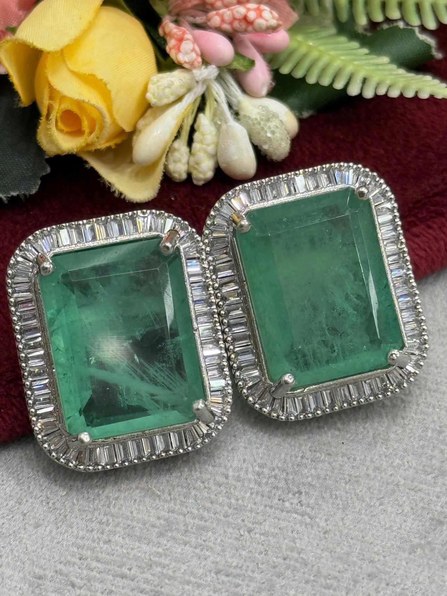 Mint Cz Doublet Studs